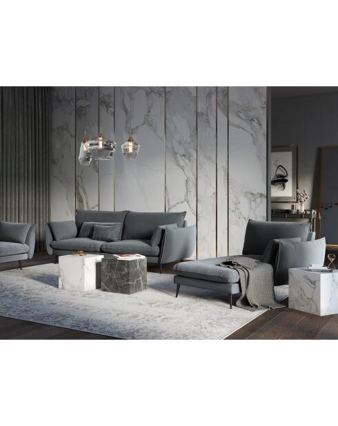 Méridienne Droite Elio gris clair - 170x107x97 cm