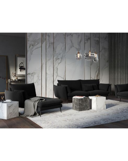 Méridienne Gauche Elio noir - 170x107x97 cm