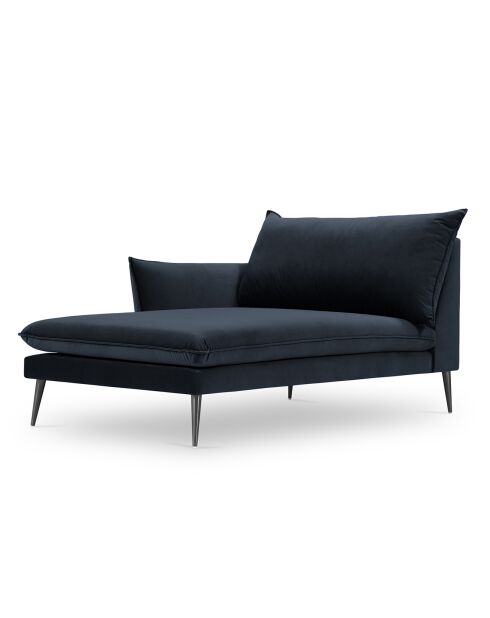 Méridienne Gauche Elio bleu foncé - 170x107x97 cm