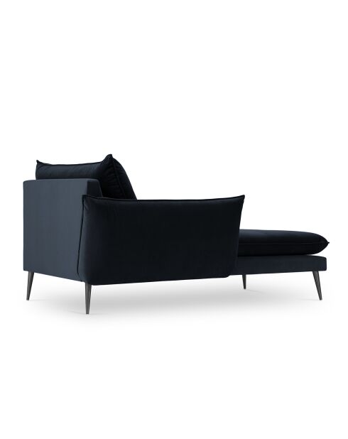 Méridienne Gauche Elio bleu foncé - 170x107x97 cm
