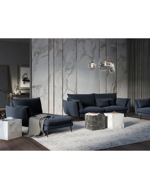 Divano letto sinistro blu scuro Elio - 170x107x97 cm