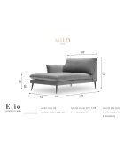 Méridienne Gauche Elio bleu foncé - 170x107x97 cm