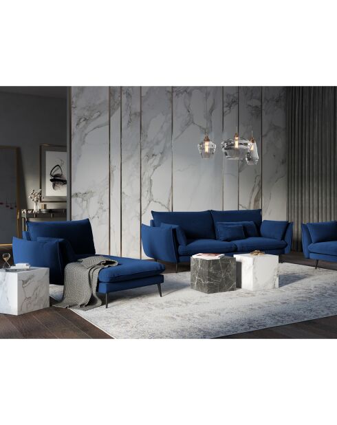 Divano letto sinistro Elio blu royal - 170x107x97 cm