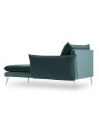 Méridienne Droite en velours Elio pétrole - 170x107x97 cm