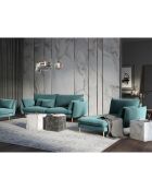 Méridienne Droite en velours Elio pétrole - 170x107x97 cm