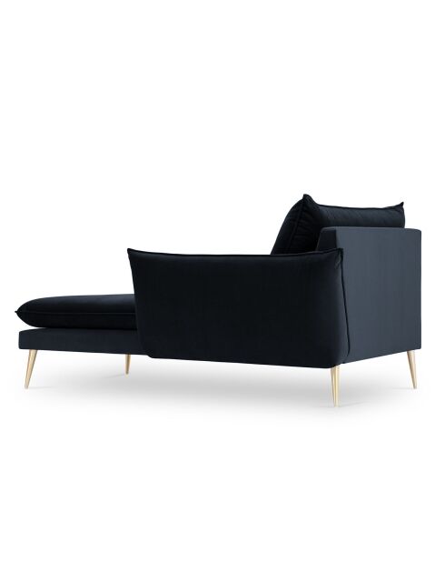 Divano letto dritto Elio in velluto blu scuro - 170x107x97 cm
