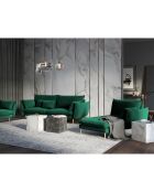 Méridienne Droite en velours Elio vert bouteille - 170x107x97 cm