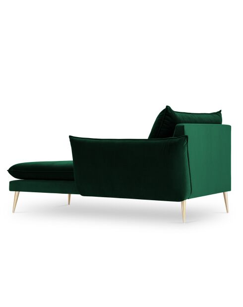 Méridienne Droite en velours Elio vert bouteille - 170x107x97 cm