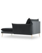 Méridienne Droite en velours Elio gris - 170x107x97 cm