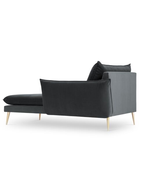 Divano letto dritto in velluto grigio Elio - 170x107x97 cm