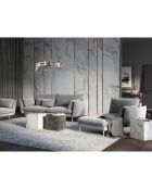 Méridienne Droite en velours Elio gris clair - 170x107x97 cm