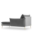 Méridienne Droite en velours Elio gris clair - 170x107x97 cm