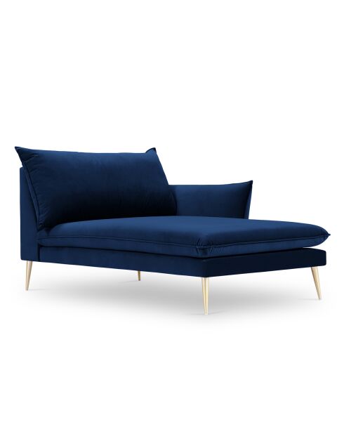 Méridienne Droite en velours Elio bleu roi - 170x107x97 cm