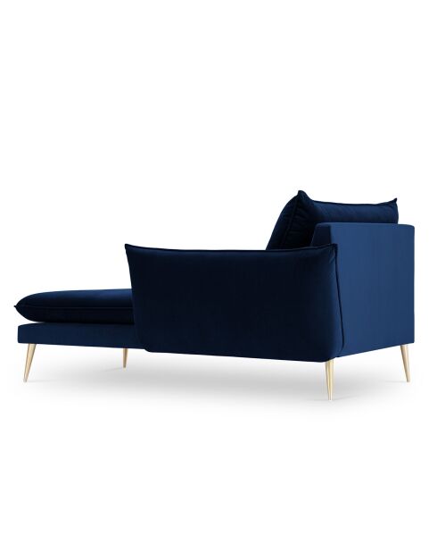 Divano letto dritto Elio in velluto blu royal - 170x107x97 cm
