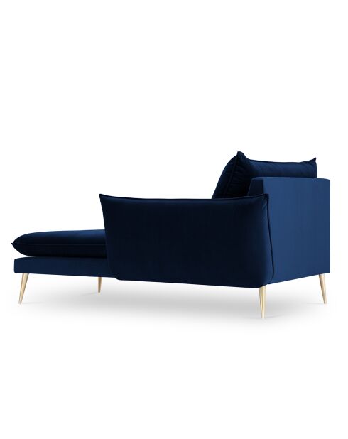 Méridienne Droite en velours Elio bleu roi - 170x107x97 cm