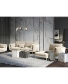 Méridienne Droite en velours Elio beige - 170x107x97 cm