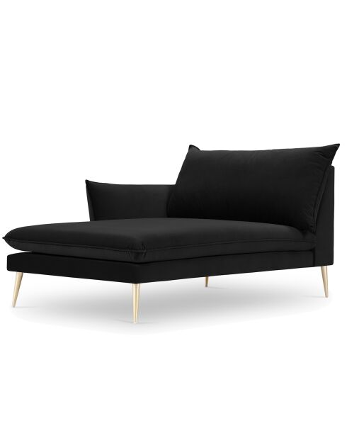 Elio linker Meridian aus schwarzem Samt - 170x107x97 cm