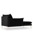 Méridienne Gauche en velours Elio noir - 170x107x97 cm