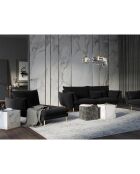 Méridienne Gauche en velours Elio noir - 170x107x97 cm