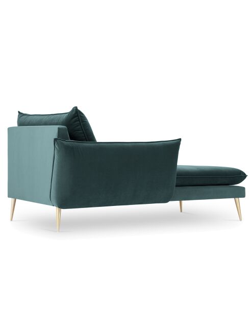 Divano letto sinistro Elio petrolio in velluto - 170x107x97 cm