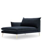 Méridienne Gauche en velours Elio bleu foncé - 170x107x97 cm