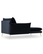 Méridienne Gauche en velours Elio bleu foncé - 170x107x97 cm