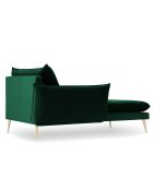 Méridienne Gauche en velours Elio vert bouteille - 170x107x97 cm
