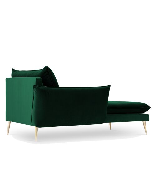 Méridienne Gauche en velours Elio vert bouteille - 170x107x97 cm