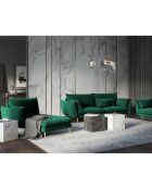 Méridienne Gauche en velours Elio vert bouteille - 170x107x97 cm