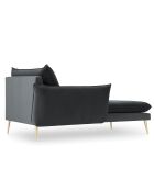 Méridienne Gauche en velours Elio gris - 170x107x97 cm