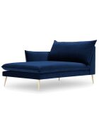 Méridienne Gauche en velours Elio bleu roi - 170x107x97 cm