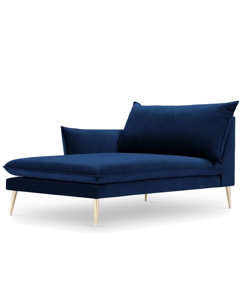 Meridiana sinistra Elio in velluto blu royal - 170x107x97 cm