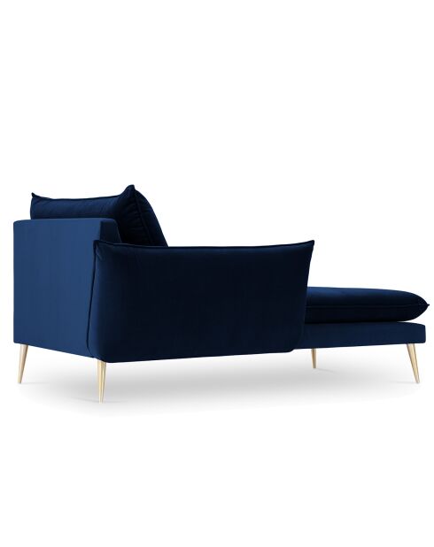 Meridiana sinistra Elio in velluto blu royal - 170x107x97 cm
