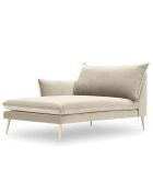 Méridienne Gauche en velours Elio beige - 170x107x97 cm