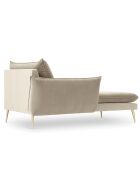 Méridienne Gauche en velours Elio beige - 170x107x97 cm
