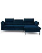 Canapé d'angle Droit Velours Convertible Avec Coffre De Rangement Valentina bleu roi - 250x176x92 cm