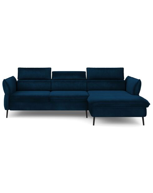 Canapé d'angle Droit Velours Convertible Avec Coffre De Rangement Valentina bleu roi - 250x176x92 cm