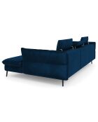 Canapé d'angle Droit Velours Convertible Avec Coffre De Rangement Valentina bleu roi - 250x176x92 cm