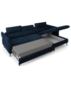 Canapé d'angle Droit Velours Convertible Avec Coffre De Rangement Valentina bleu roi - 250x176x92 cm