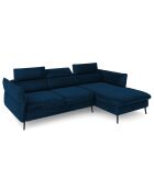 Canapé d'angle Droit Velours Convertible Avec Coffre De Rangement Valentina bleu roi - 250x176x92 cm