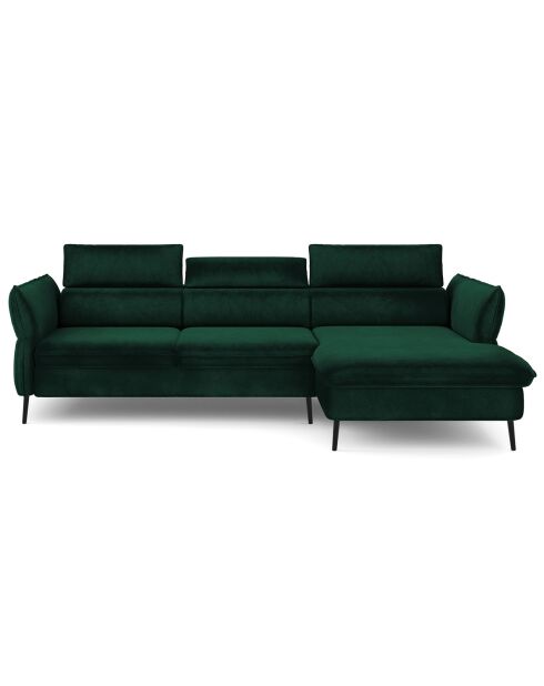 Canapé d'angle Droit Velours Convertible Avec Coffre De Rangement Valentina vert bouteille - 250x176x92 cm