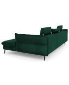 Canapé d'angle Droit Velours Convertible Avec Coffre De Rangement Valentina vert bouteille - 250x176x92 cm