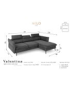 Canapé d'angle Droit Velours Convertible Avec Coffre De Rangement Valentina vert bouteille - 250x176x92 cm