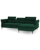 Canapé d'angle Droit Velours Convertible Avec Coffre De Rangement Valentina vert bouteille - 250x176x92 cm