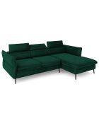 Canapé d'angle Droit Velours Convertible Avec Coffre De Rangement Valentina vert bouteille - 250x176x92 cm
