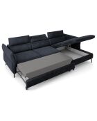 Canapé d'angle Droit Velours Convertible Avec Coffre De Rangement Valentina bleu foncé - 250x176x92 cm