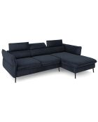 Canapé d'angle Droit Velours Convertible Avec Coffre De Rangement Valentina bleu foncé - 250x176x92 cm