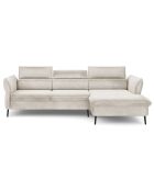 Canapé d'angle Droit Velours Convertible Avec Coffre De Rangement Valentina beige - 250x176x92 cm
