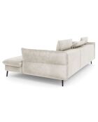 Canapé d'angle Droit Velours Convertible Avec Coffre De Rangement Valentina beige - 250x176x92 cm