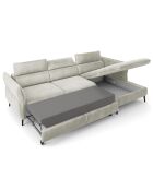 Canapé d'angle Droit Velours Convertible Avec Coffre De Rangement Valentina beige - 250x176x92 cm
